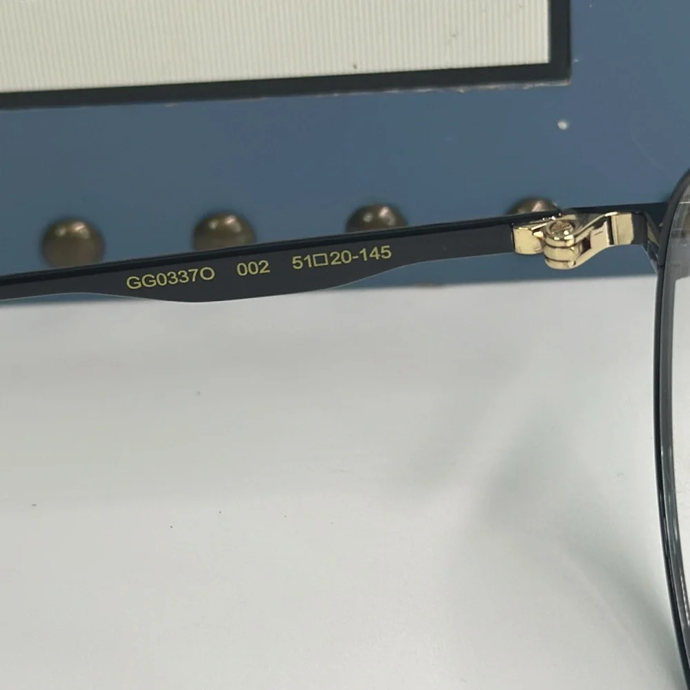 New Authentic GUCCI GG0337O Round Black Eyeglasses